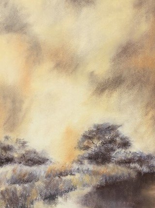 Marais en brun et or 50 X 70 cm