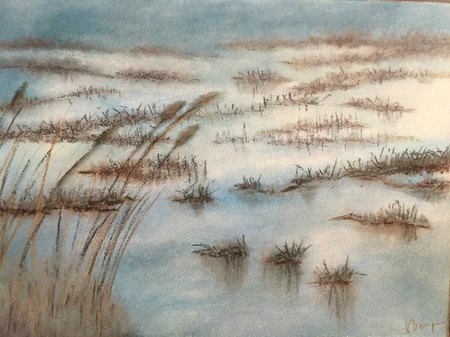 Le Marais bleu 70 x 50 cm