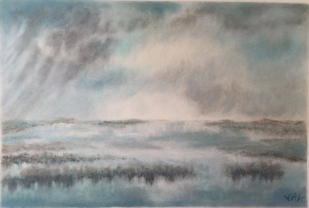 Entre ciel et eau 70 x 50 cm